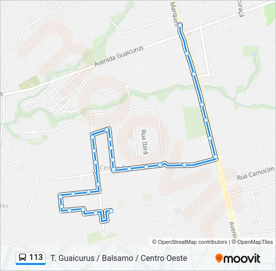 113 Bus Line Map