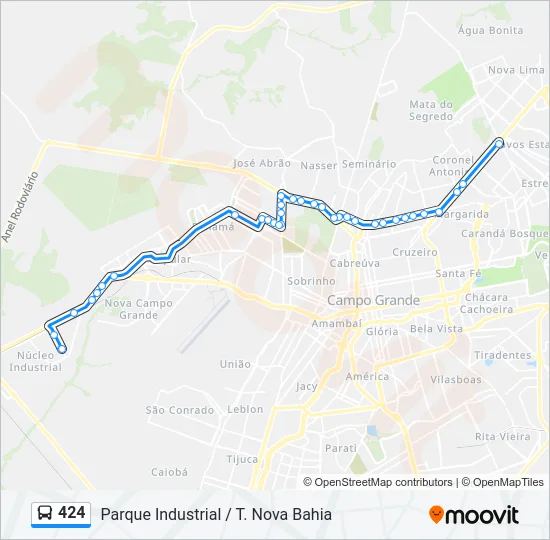 424 Bus Line Map