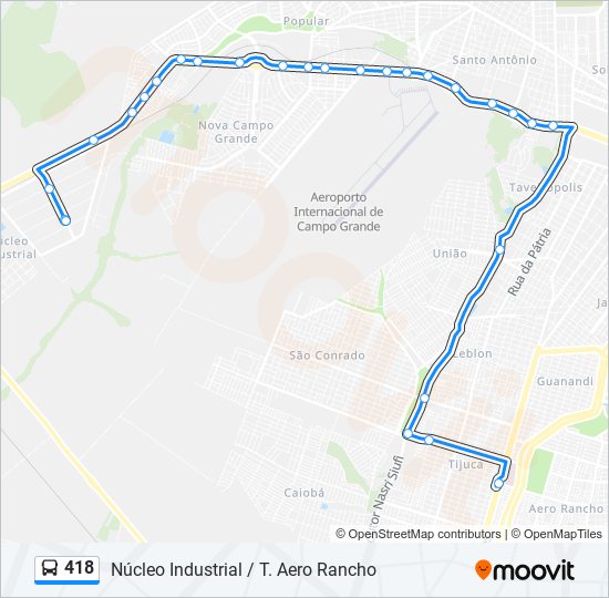 Mapa de 418 de autobús