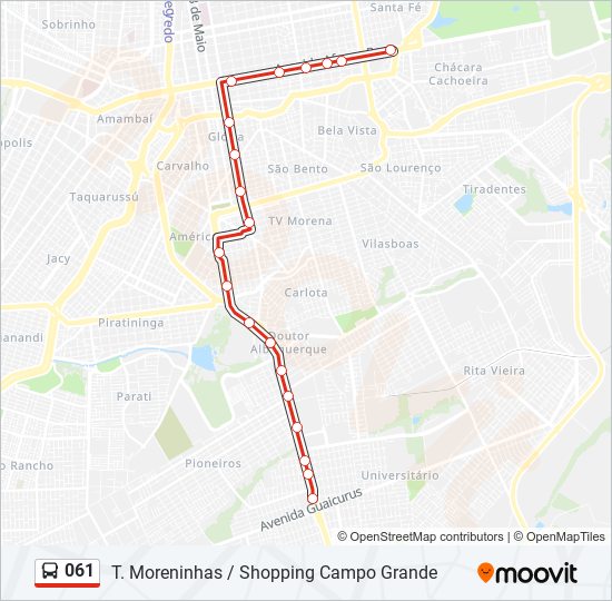 Mapa de 061 de autobús