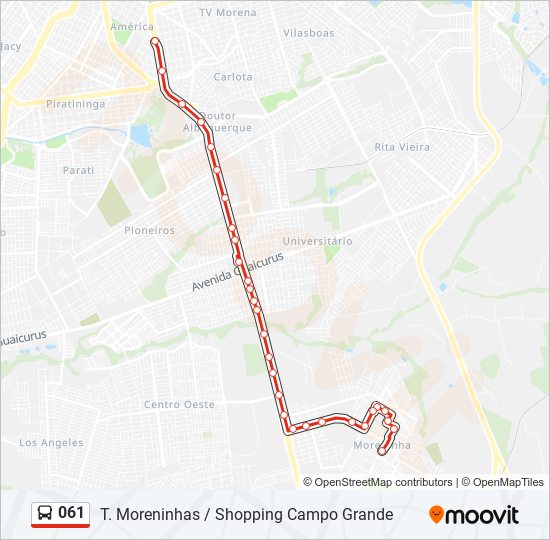 Mapa de 061 de autobús