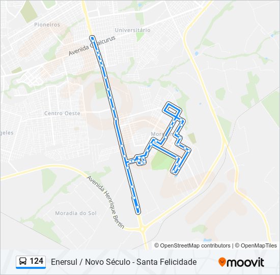 Mapa de 124 de autobús