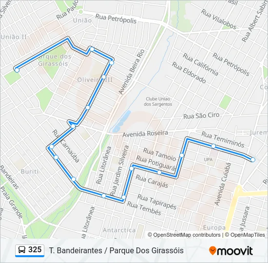 325 Bus Line Map