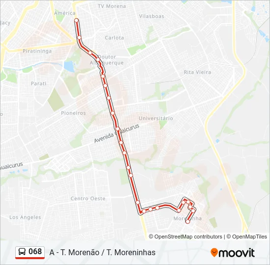 068 Bus Line Map