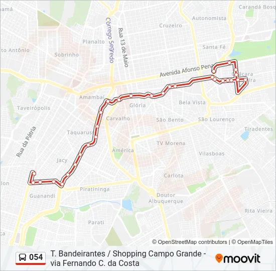054 Bus Line Map