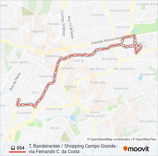 054 bus Line Map