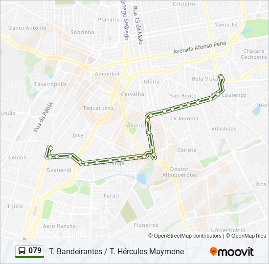 Mapa da linha 079 de ônibus