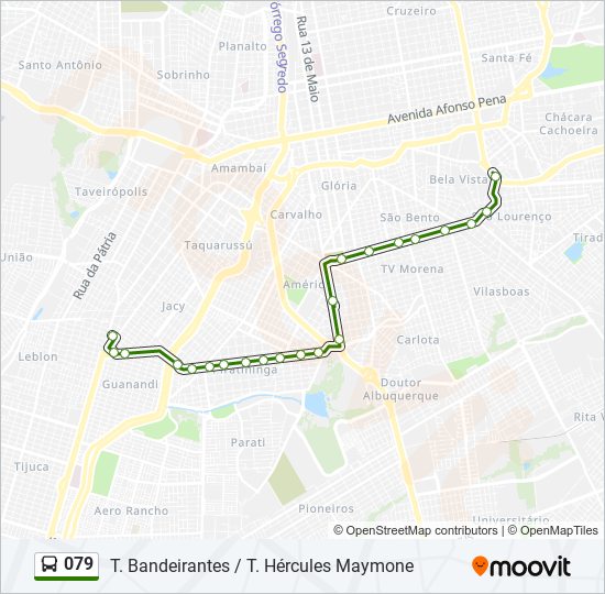 Mapa de 079 de autobús