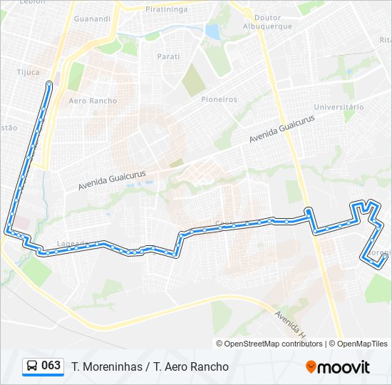 Mapa de 063 de autobús