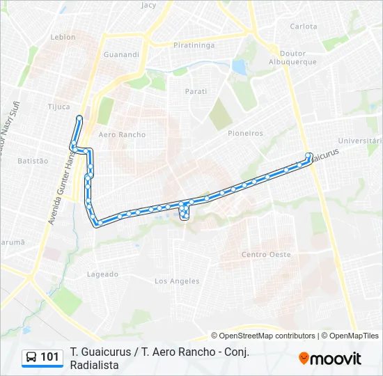 101 Bus Line Map