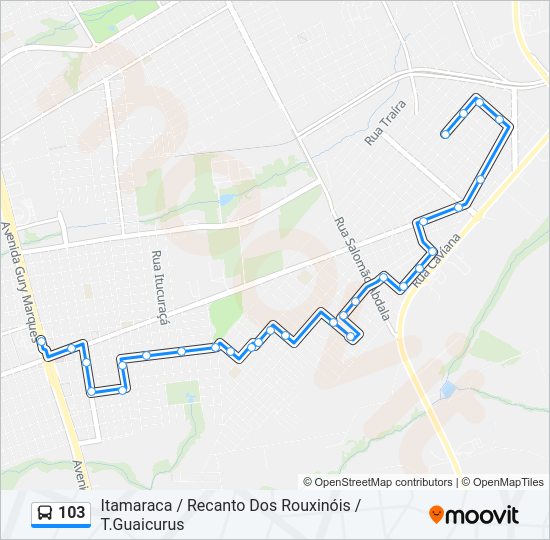 103 Bus Line Map