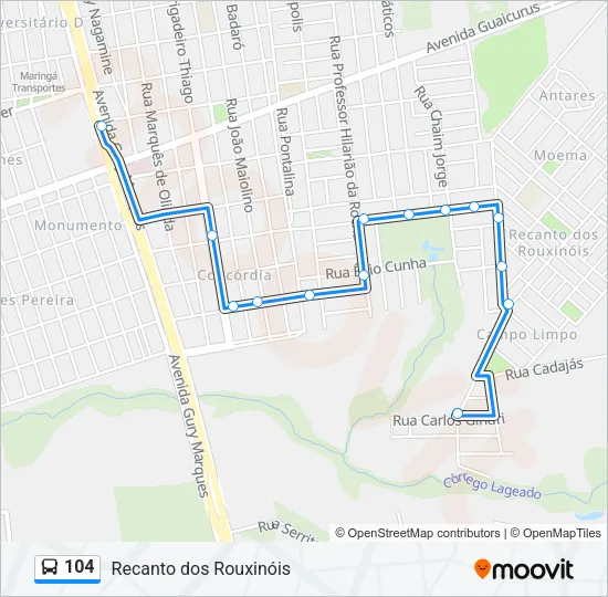 104 Bus Line Map