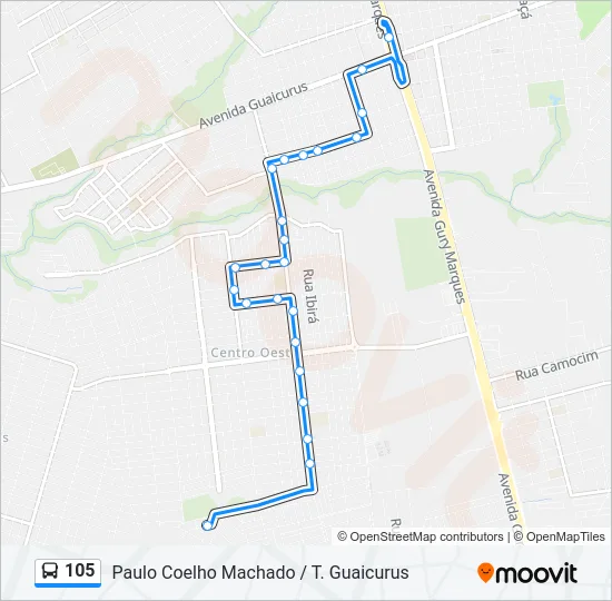 105 Bus Line Map
