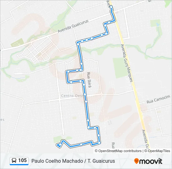 105 Bus Line Map