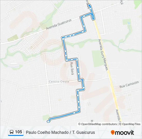 105 Bus Line Map