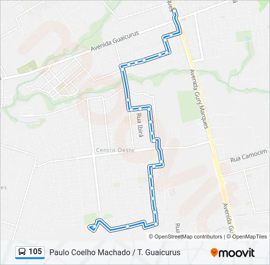 105 Bus Line Map