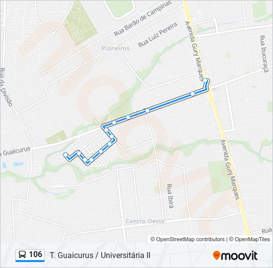 106 bus Line Map