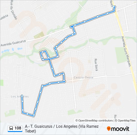 108 bus Line Map