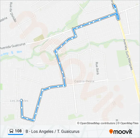 108 Bus Line Map