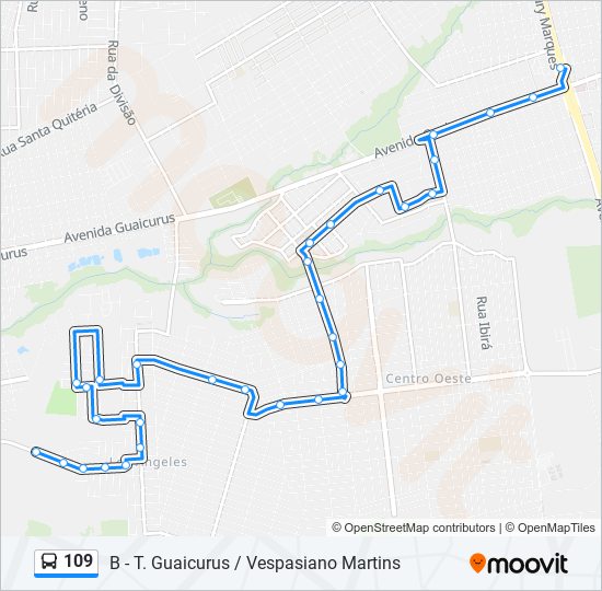 Mapa de 109 de autobús