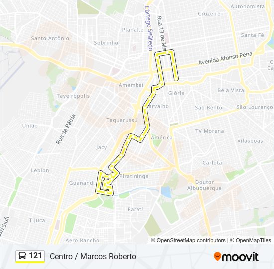 Mapa de 121 de autobús