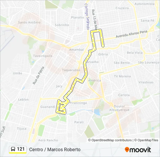 121 Bus Line Map
