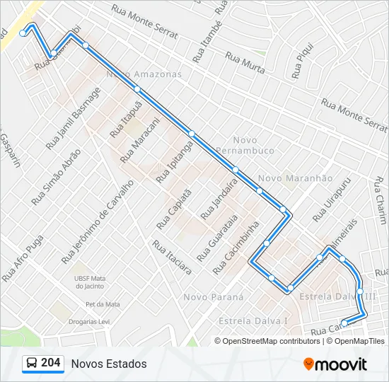 204 Bus Line Map