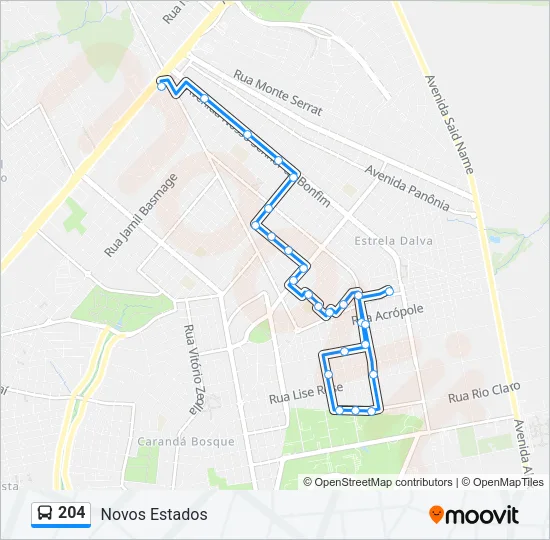 204 Bus Line Map
