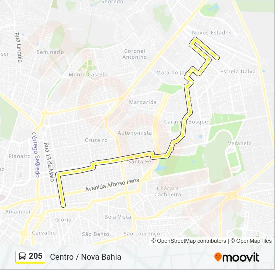 205 Bus Line Map