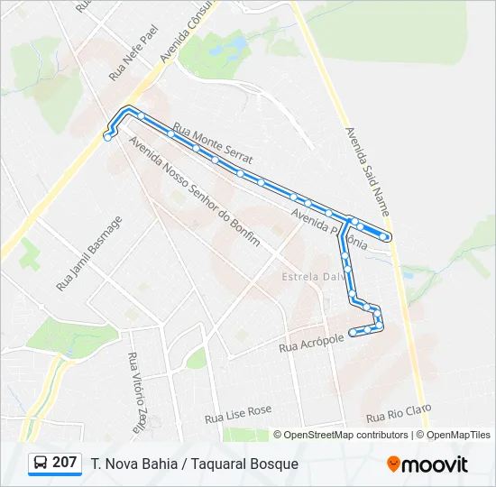 207 Bus Line Map