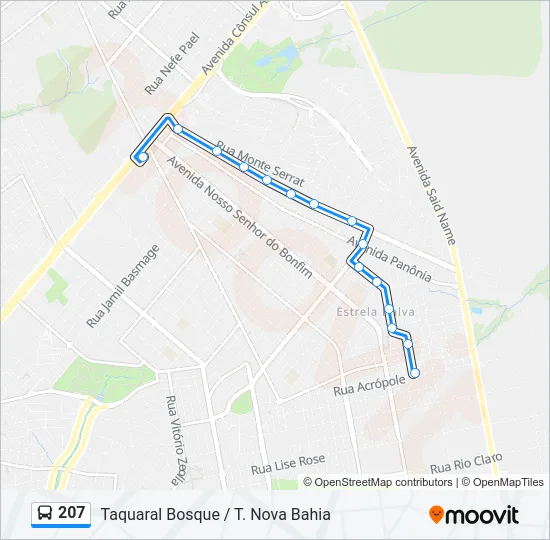 207 Bus Line Map