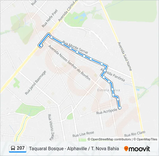 207 Bus Line Map