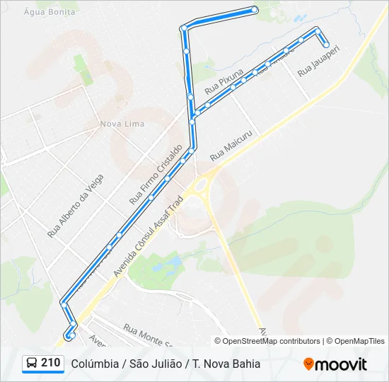 210 Bus Line Map