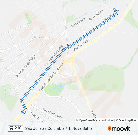 210 Bus Line Map