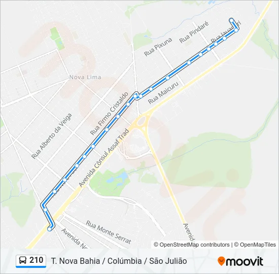 210 Bus Line Map