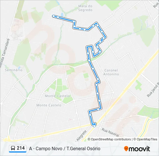 214 Bus Line Map