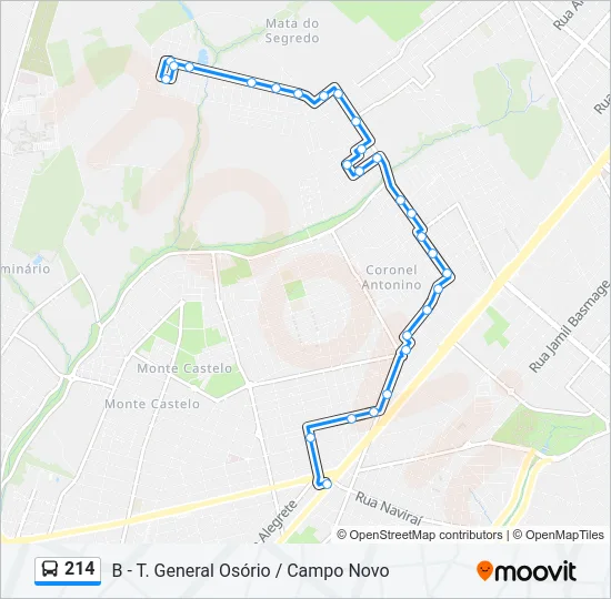 214 Bus Line Map