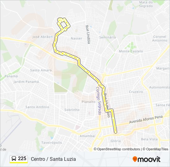 225 bus Line Map