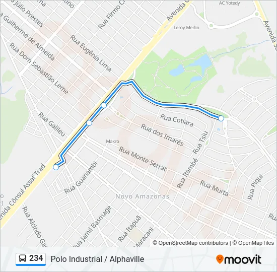 234 Bus Line Map