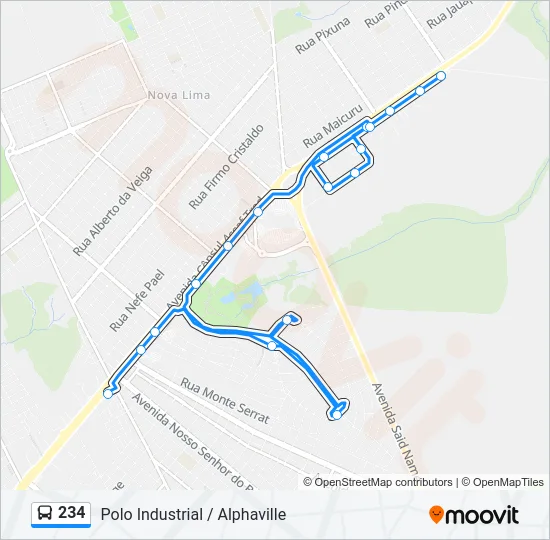 234 Bus Line Map