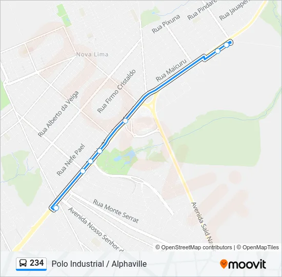 234 Bus Line Map