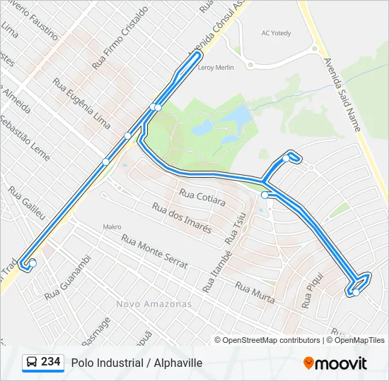 234 Bus Line Map
