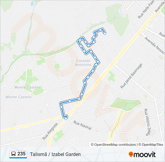 Mapa de 235 de autobús