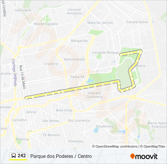 Mapa de 242 de autobús