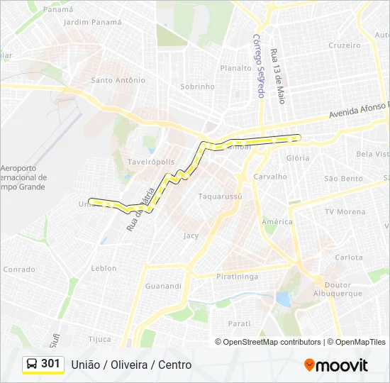 301 Bus Line Map