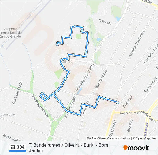 304 Bus Line Map