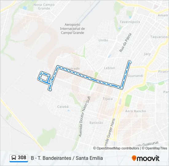 308 Bus Line Map