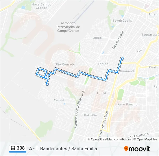 308 Bus Line Map