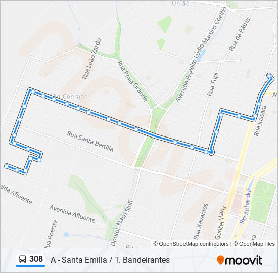 308 bus Line Map