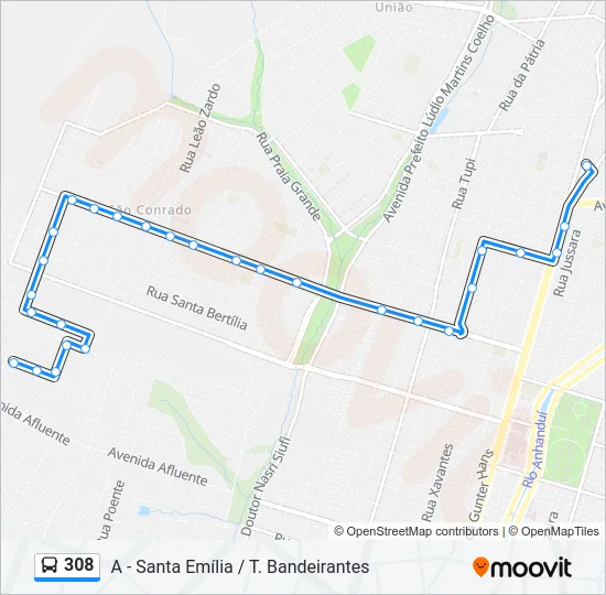 308 Bus Line Map